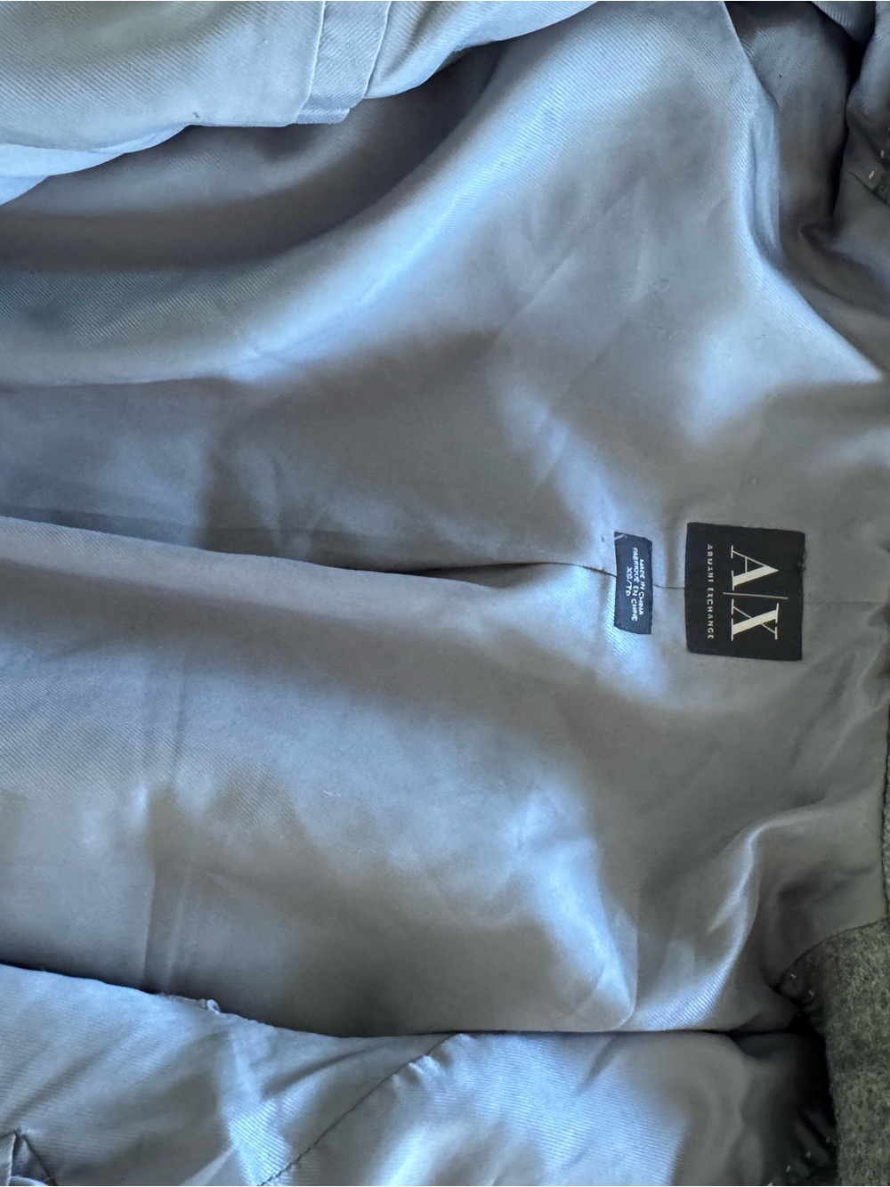 A/X Armani Exchange Ladies Gray Pea Coat with Branded Lining